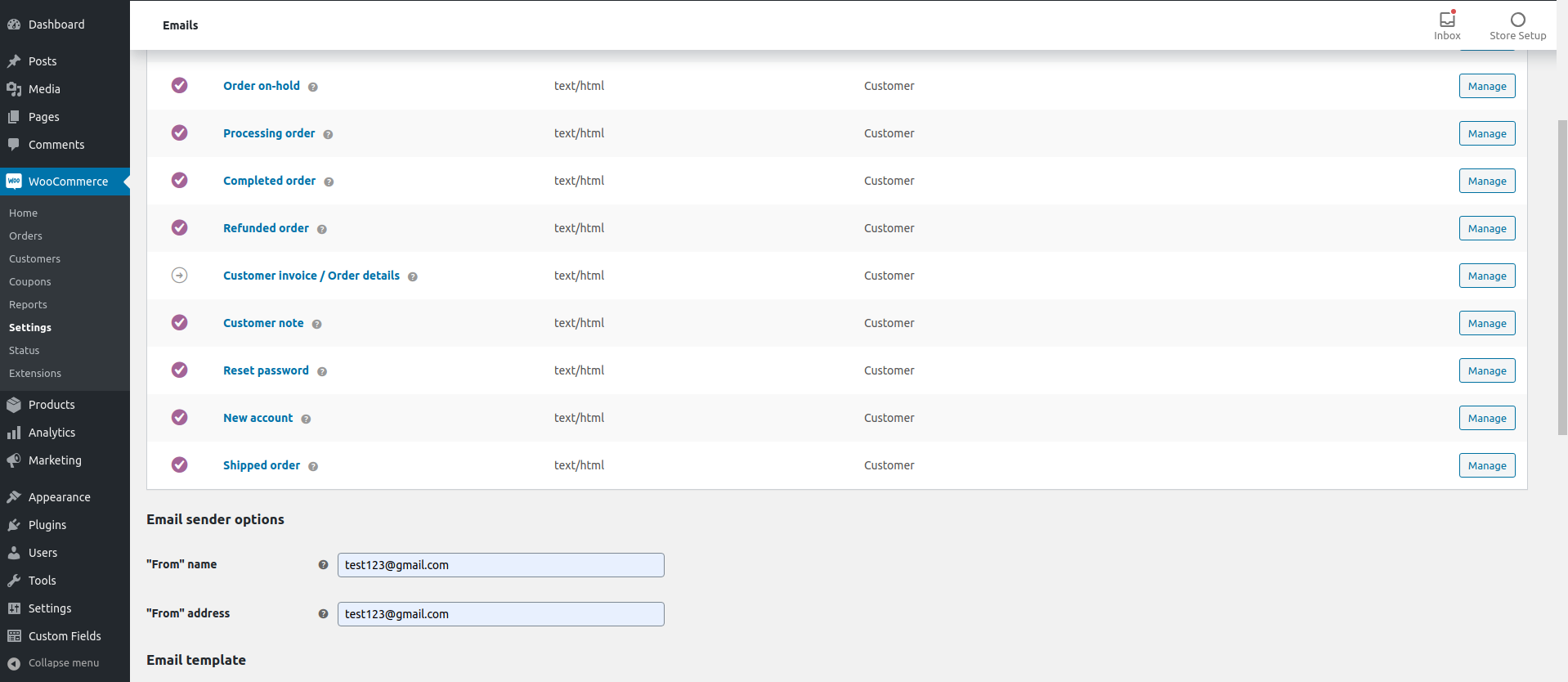 Shipped status email