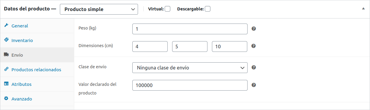 Establezca los detalles de envío del producto screenshot-2.png