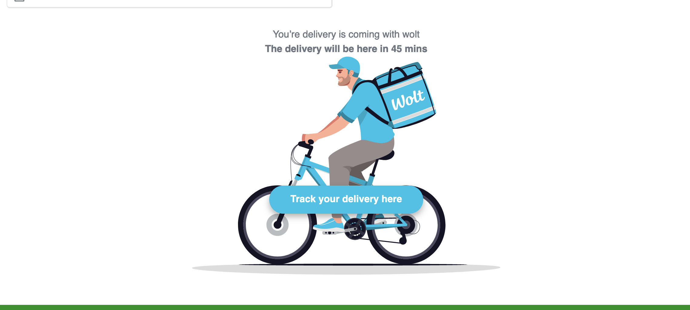 Thank you page with delivery info