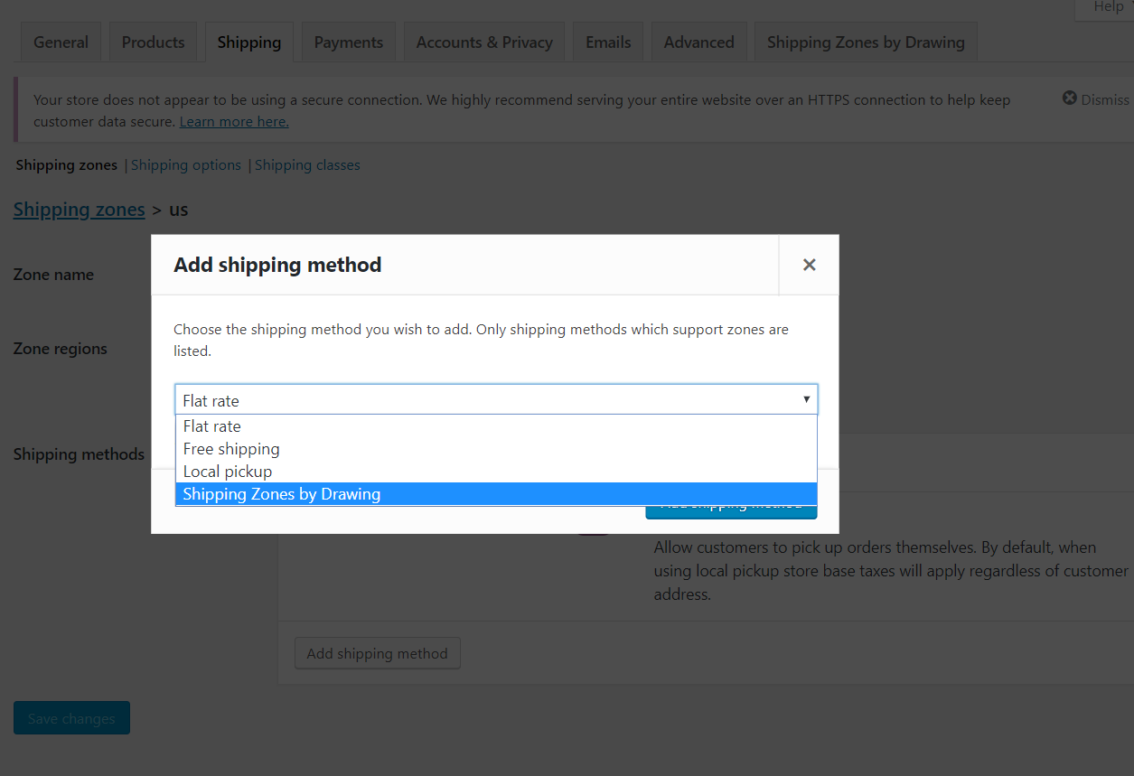 Add as shipping method