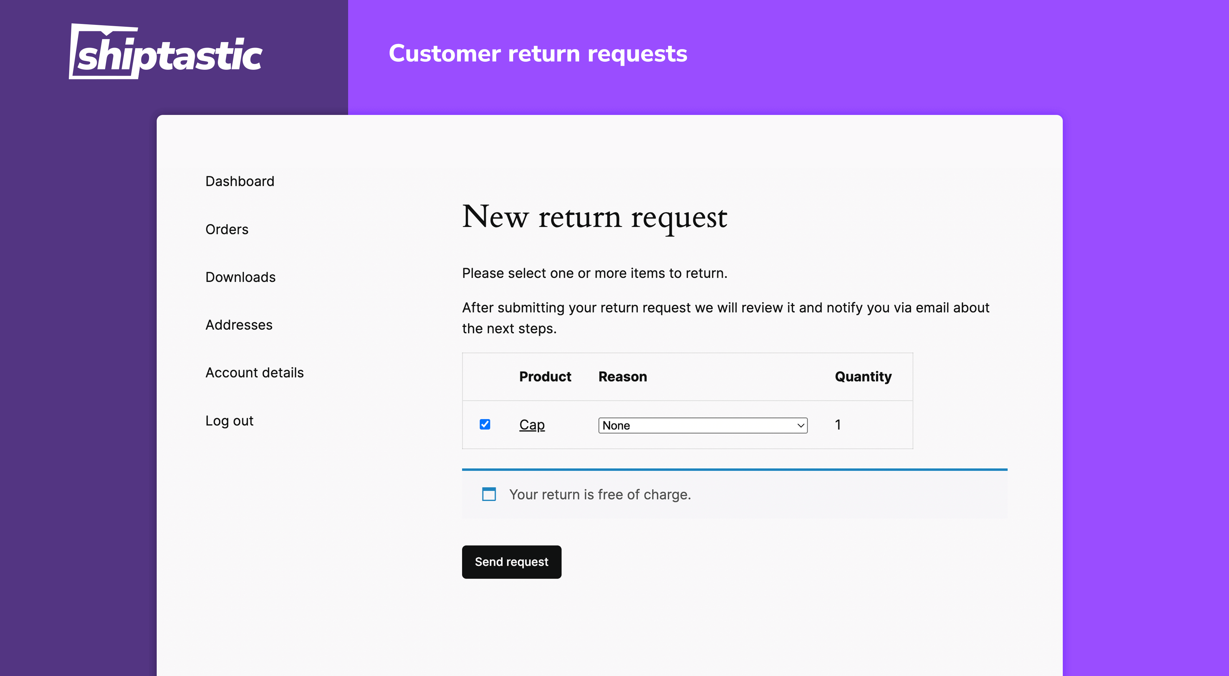 Customer return requests