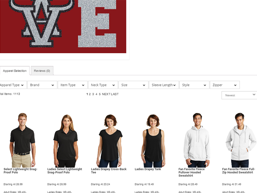 The Shirt Shopper plugin creates a new apparel selection product tab.