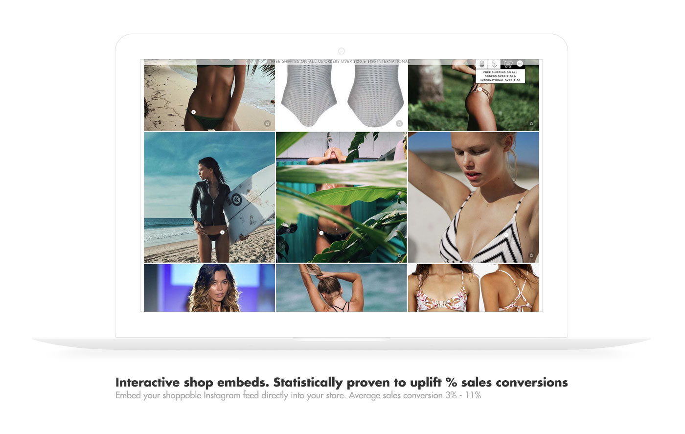 Interactive shop embeds. Statistically proven to uplift % sales conversions.