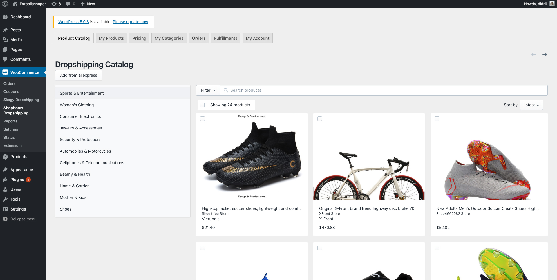 Browse the product catalog