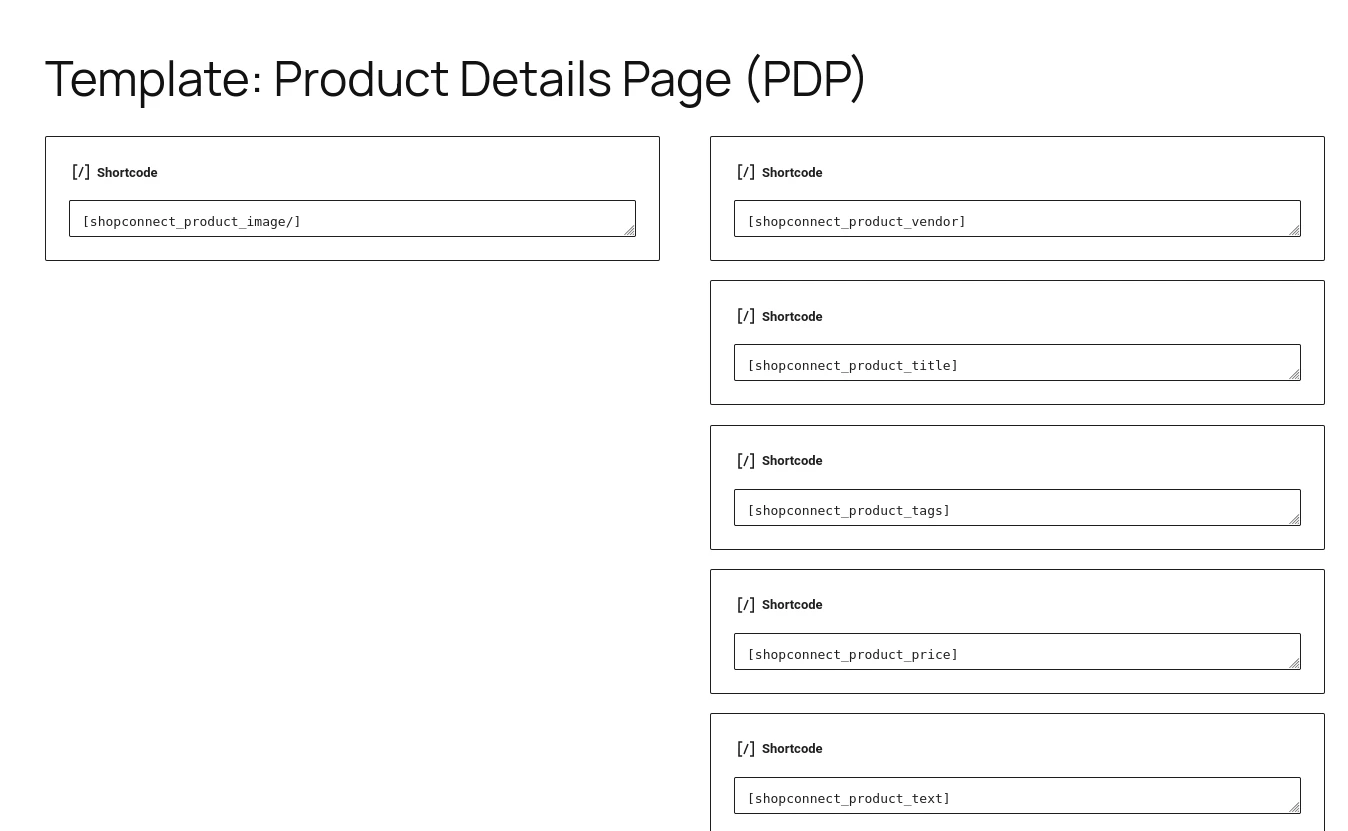 Product details page template inside Gutenberg