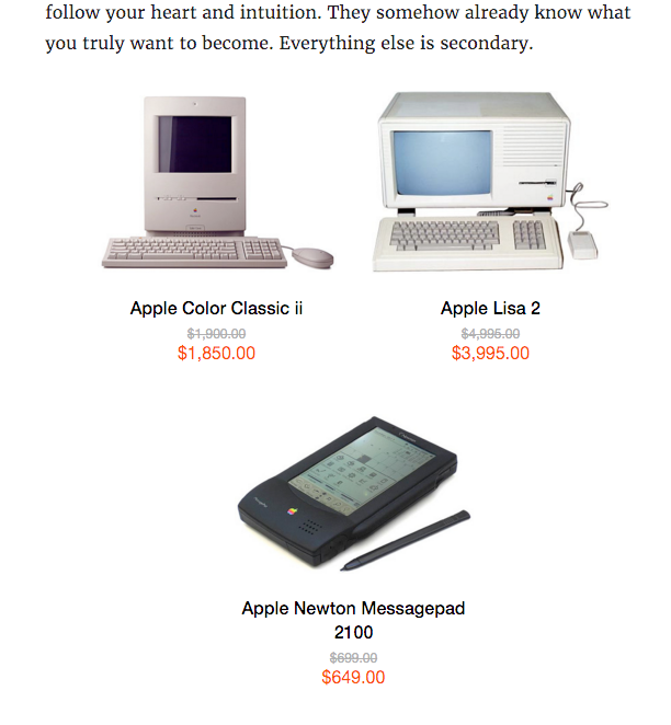 Collection of products.