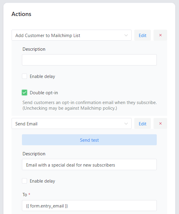 Adding Contact Form 7 Submission event type in Automation settings.