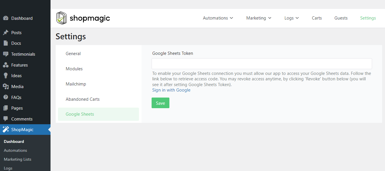 Add new WooCommerce subscribers to Google Sheets (requires ShopMagic WooCommerce Subscriptions PRO add-on and WooCommerce Subscriptions itself).