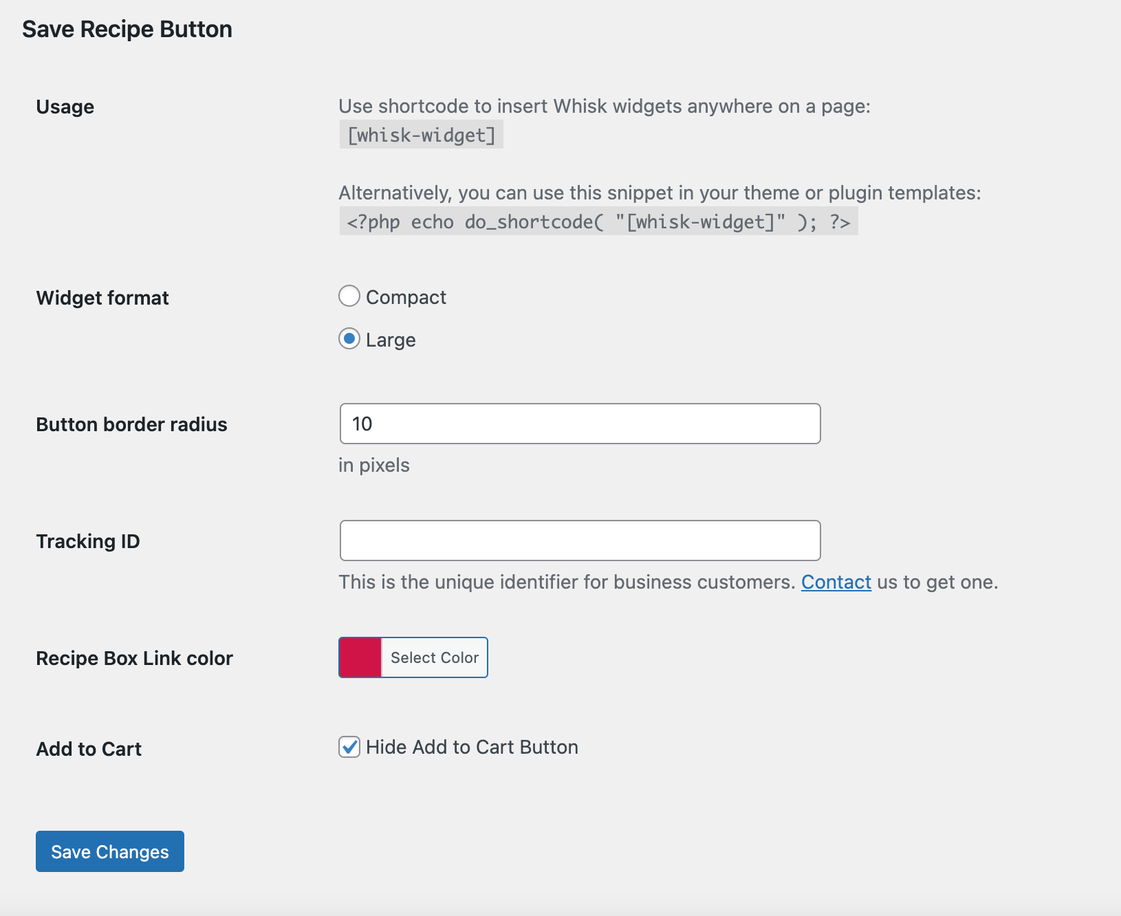 Plugin settings