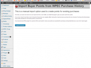 Administrator can import past purchases