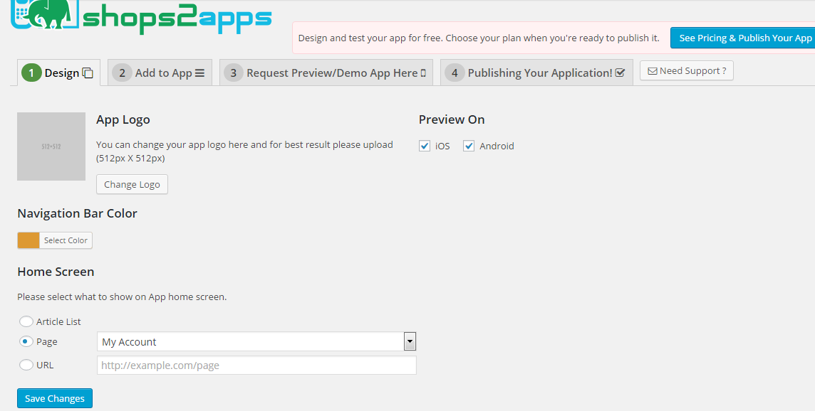 Start simple steps of customizing your app