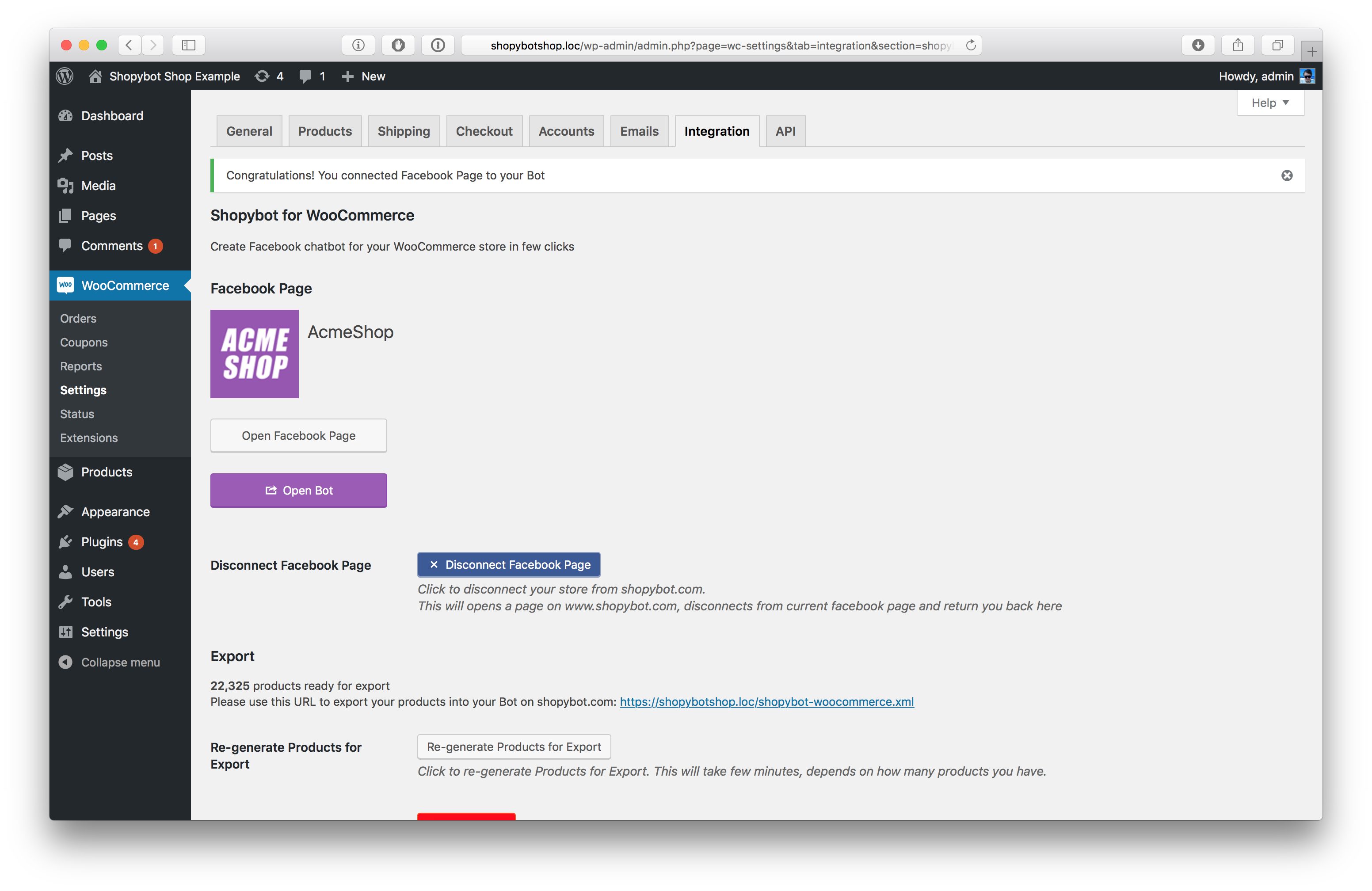 Step 4 - Facebook Page is connected