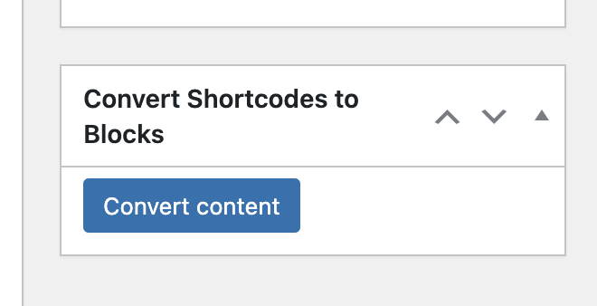 Classic editor metabox with Convert content.