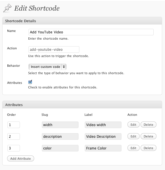 Add New Shortcode.
