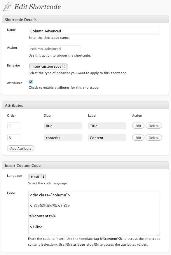 Simple Shortcode example.