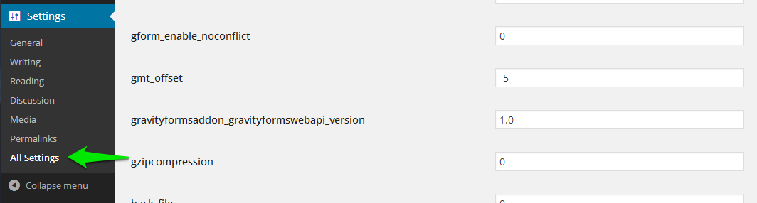Menu item is visible in Settings tab.