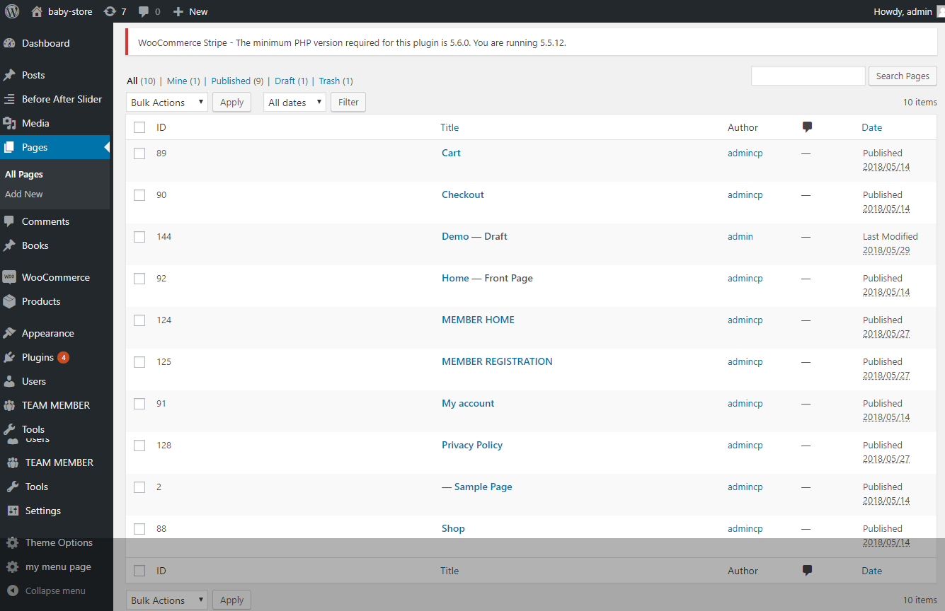 ID column On Page Table