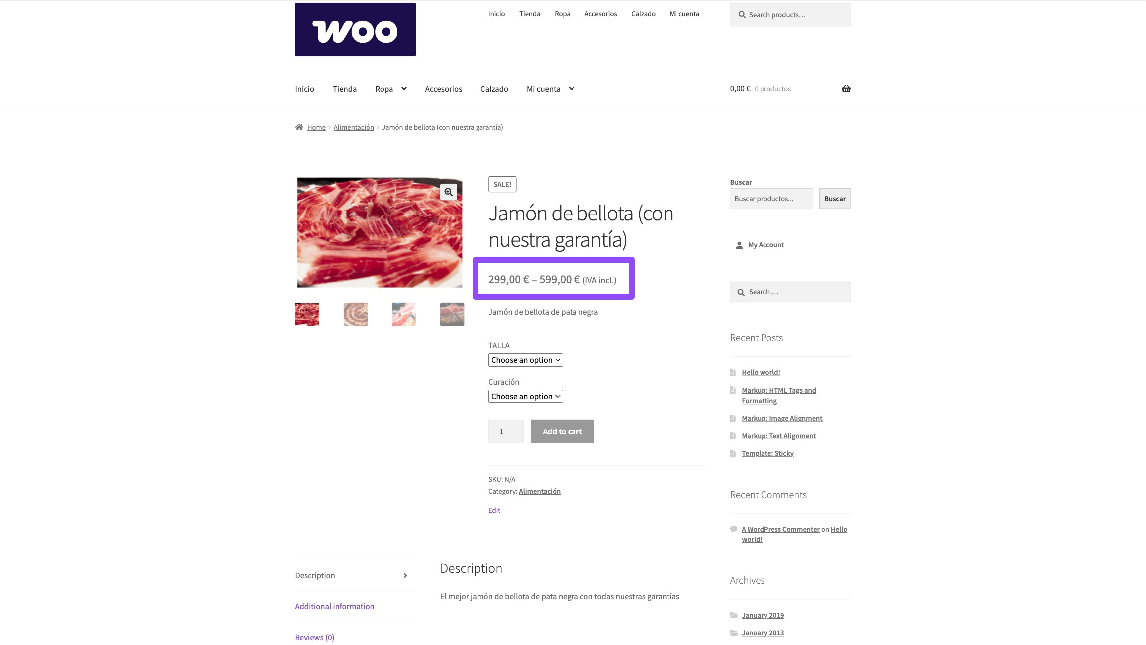 Clean, simple pricing after plugin activation