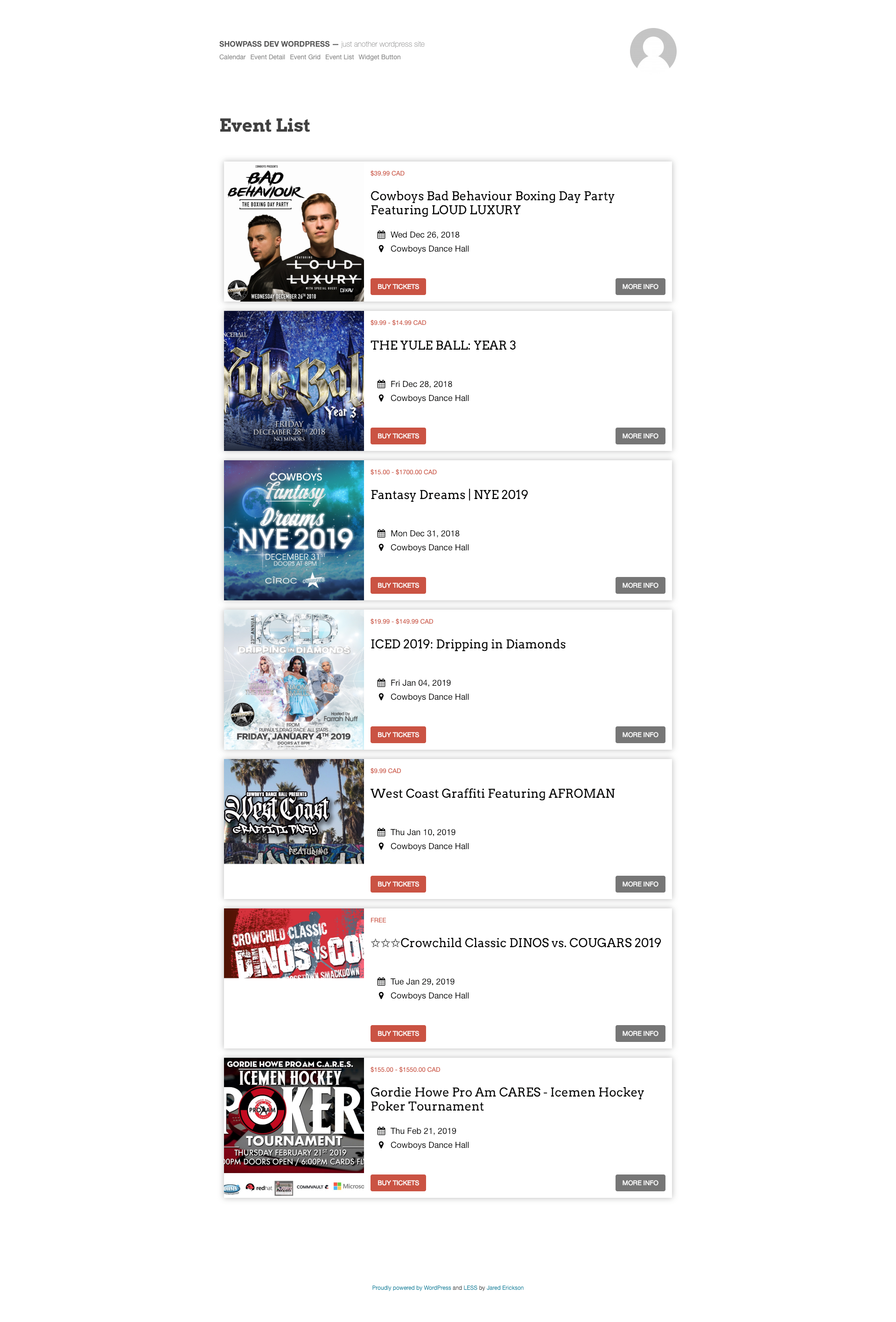 Easily create event or product listings in a grid or list view, on any page or post