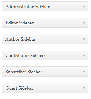 User Role Sidebars