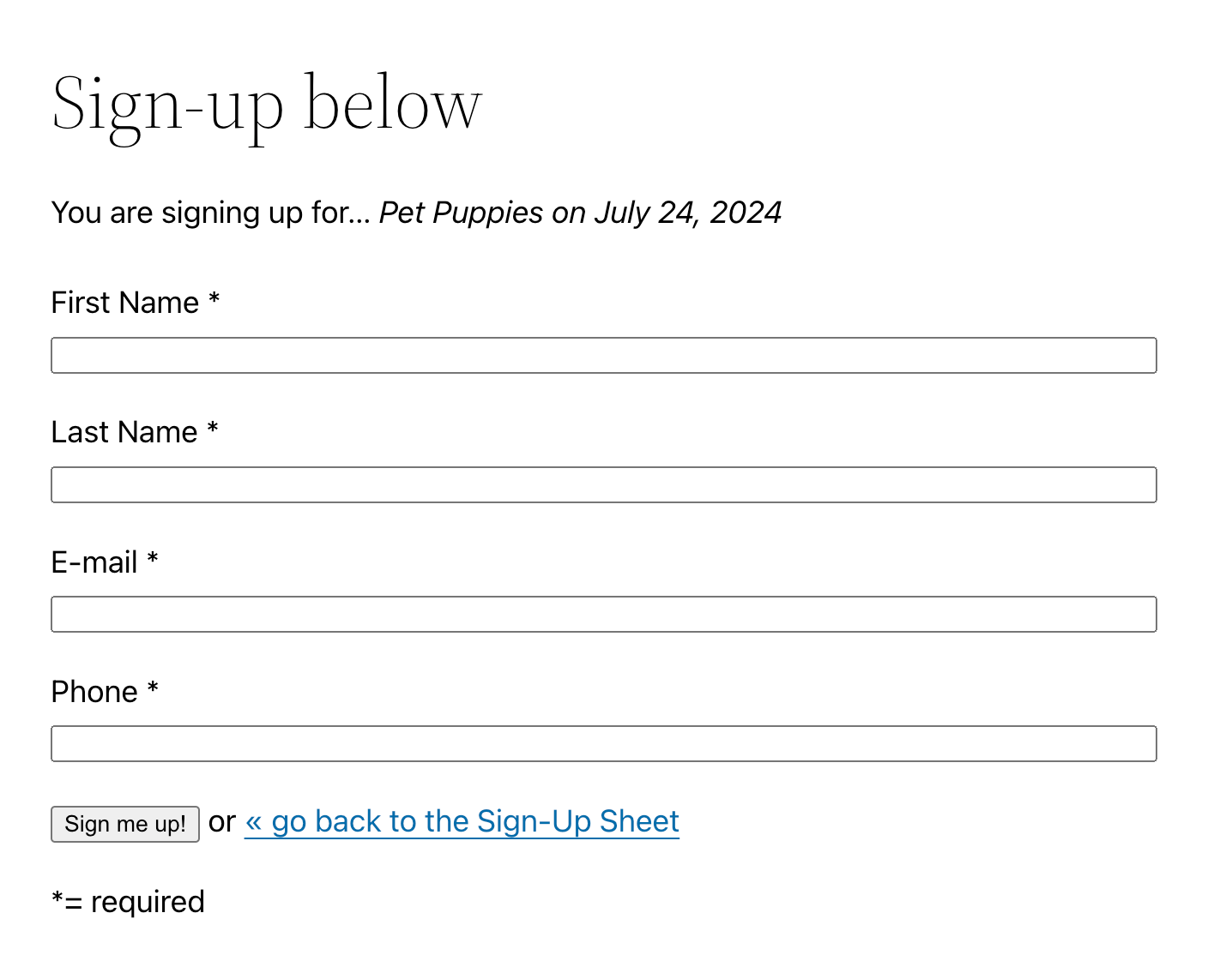Frontend Sign-up Form