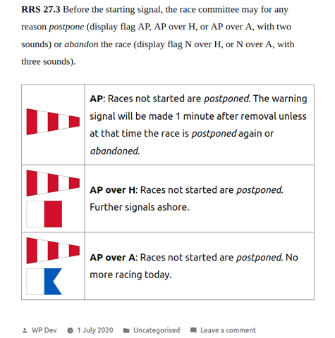 A post showing the [signal-flag] shortcode in use.