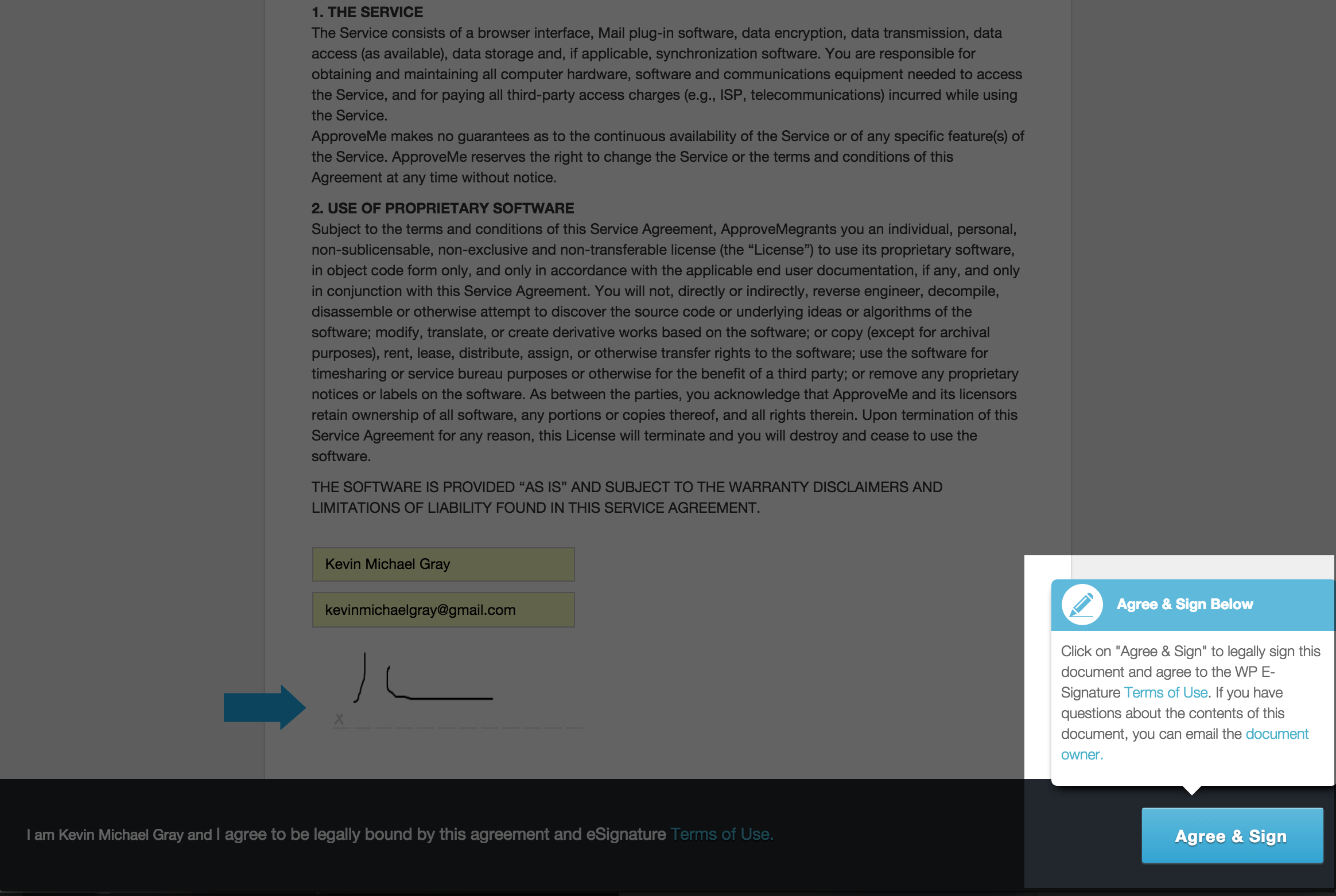 **Document Signing Options (optional):** The powerful WP E-Signature tool by ApproveMe features plenty of customizable options including: Signing reminder Emails, Attach PDF to emails, Dropbox Sync, Auto Register WordPress Users, and TONS more. To read all about the available add-on features (which come with the business license) please see: [https://www.approveme.com/esign-integrations](http://aprv.me/2lNRp2C)