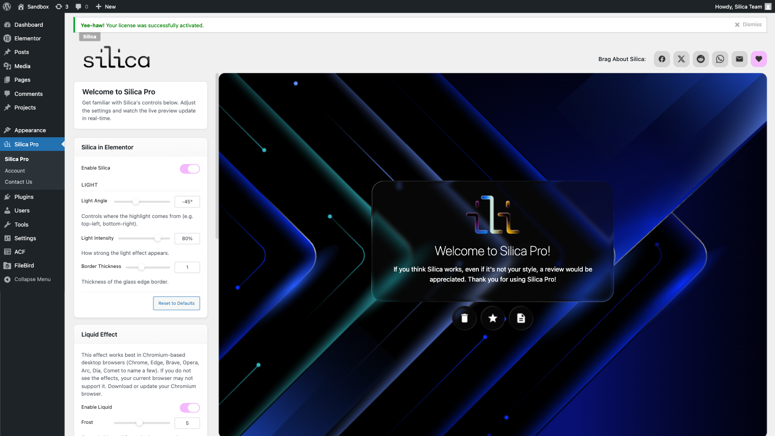 [PRO] Silica Pro admin panel with advanced controls.