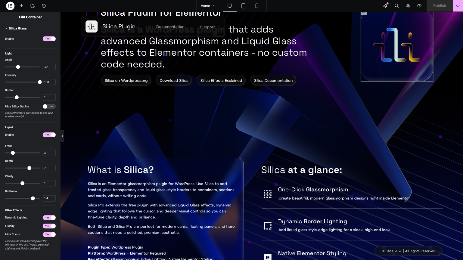 [PRO] Our website was made with Silica – see the advanced effects in action.