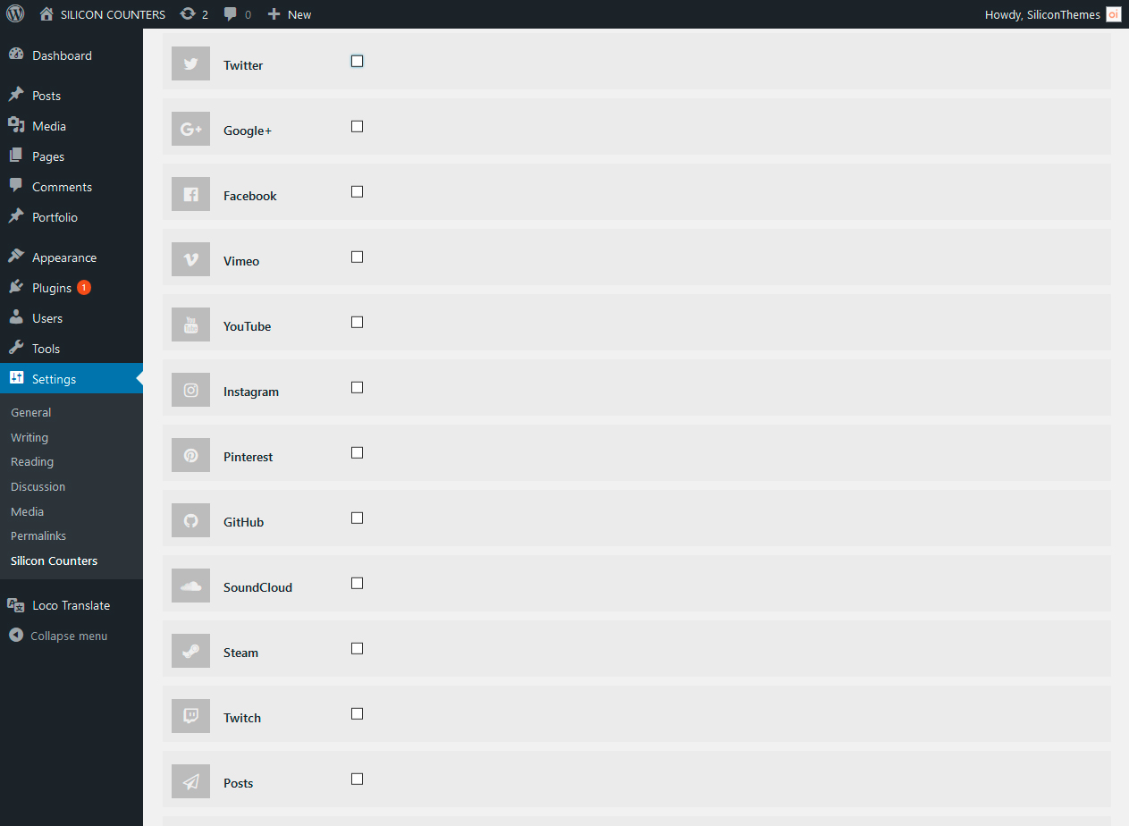 Counters List