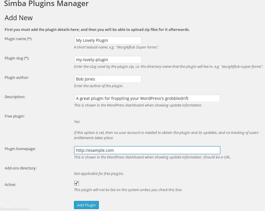 Managing download rules for a plugin