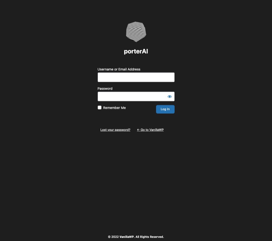 Example custom login screen