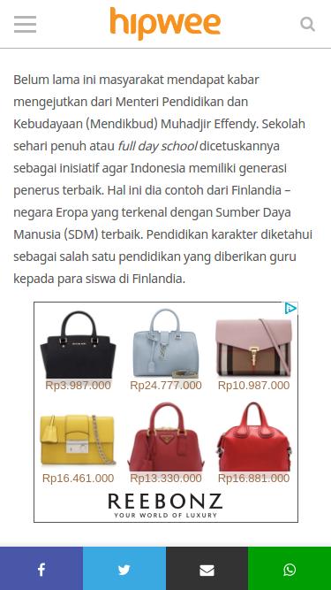 Frontend display (mobile)