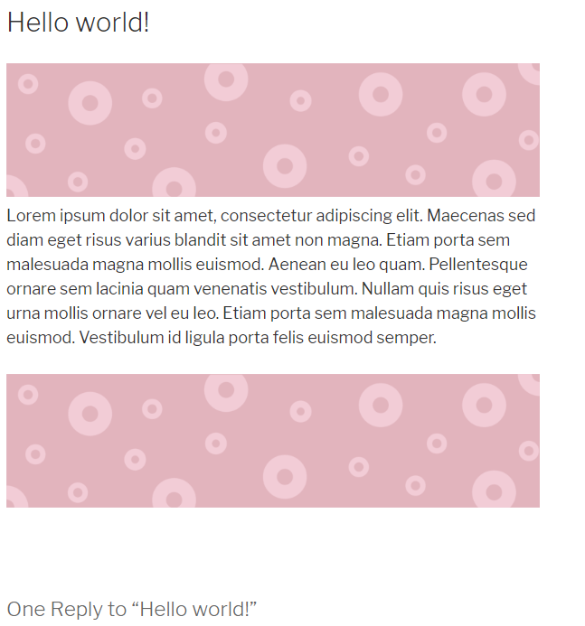Example of advertisement in front-end