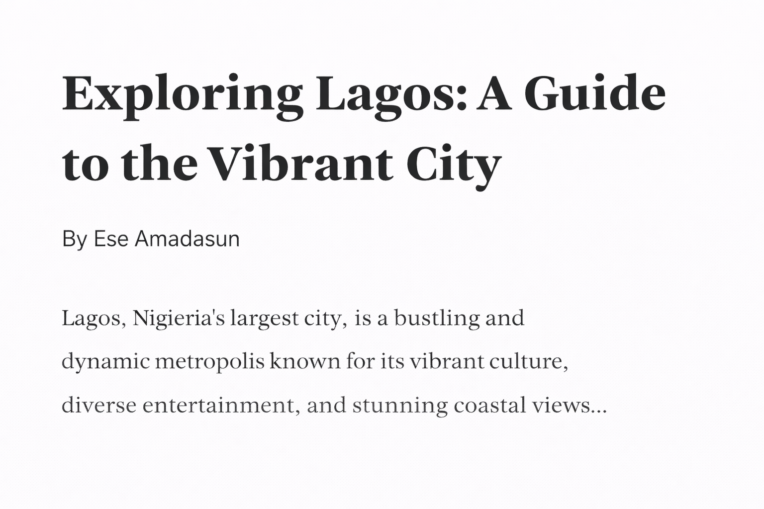 Byline displayed below post title