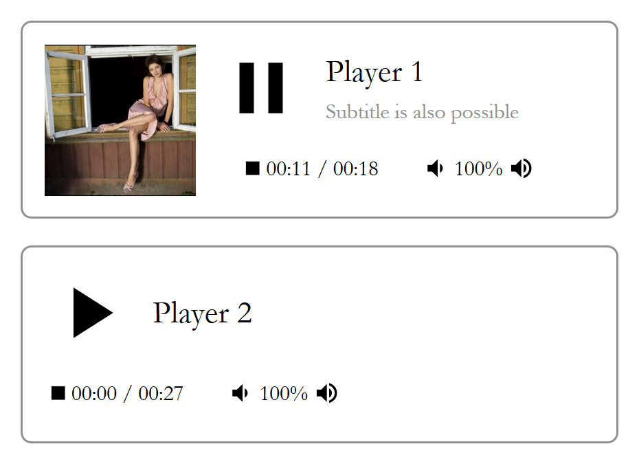 Sample integration with all options on top and almost minimal integration on bottom.