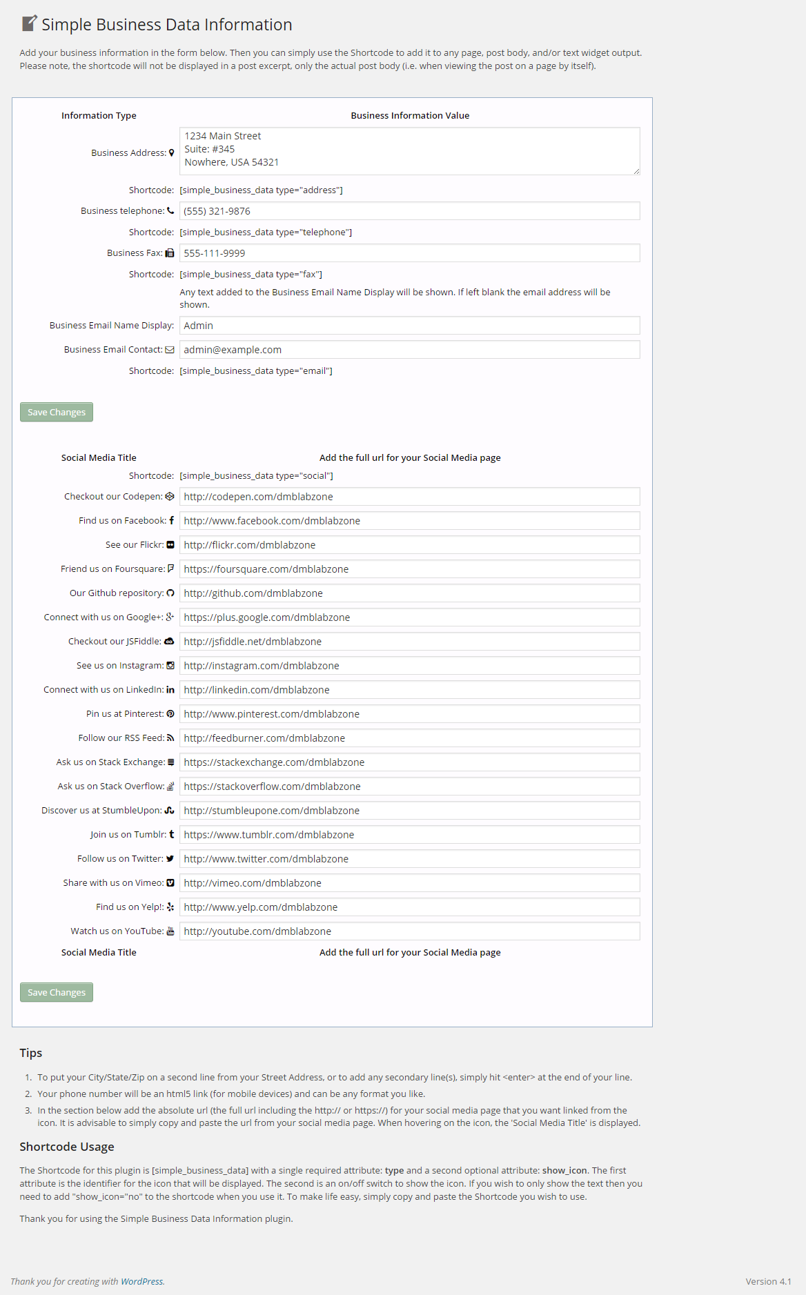 Add the url of your social media site to the form in the admin section.