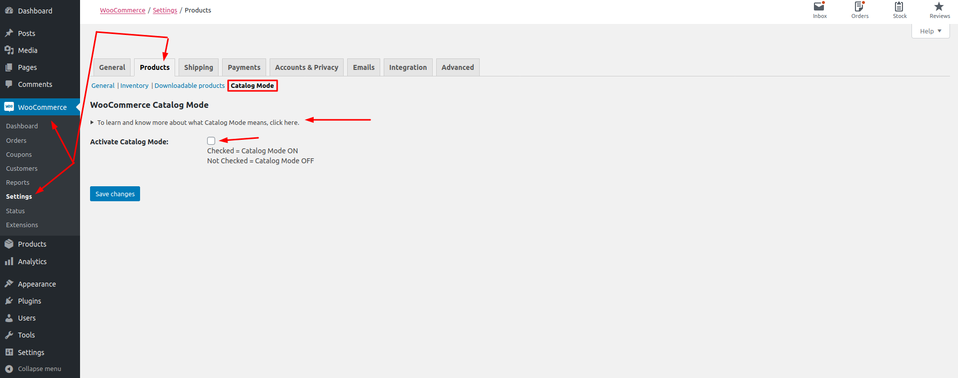 How to get to the catalog page
