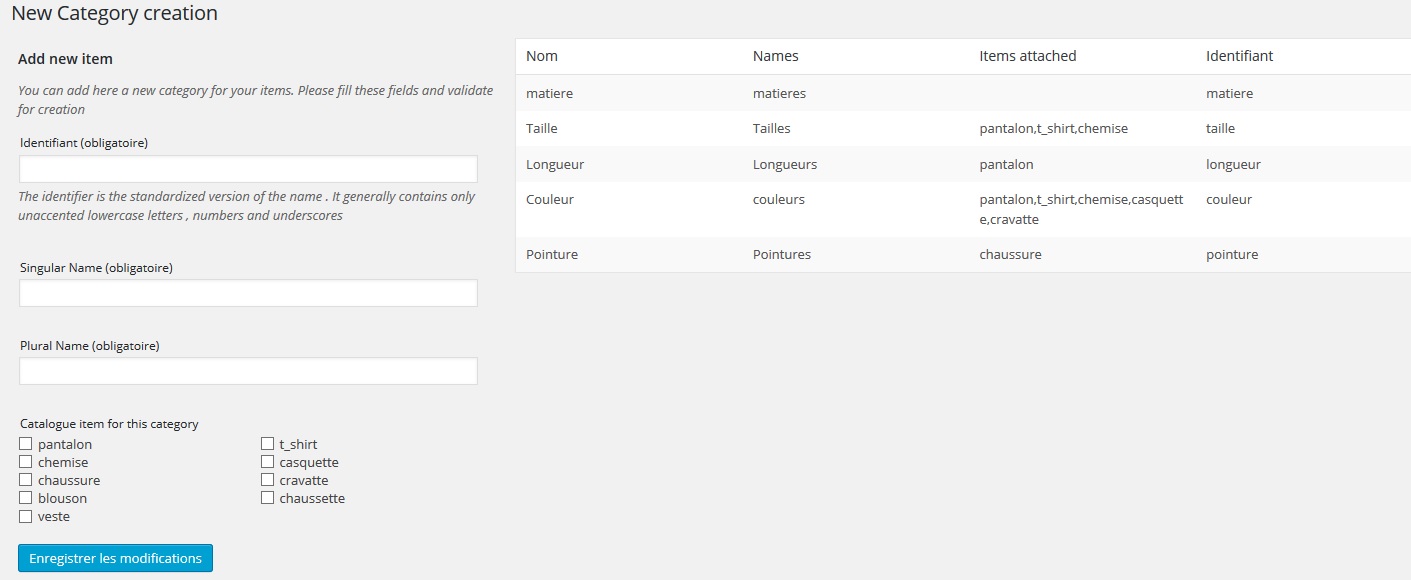 Custom taxonomy creation page