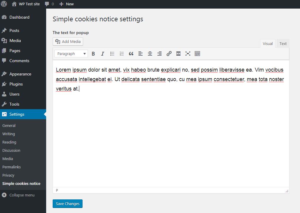 Plugin settings