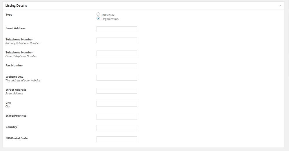 Add the basic details of each listing.