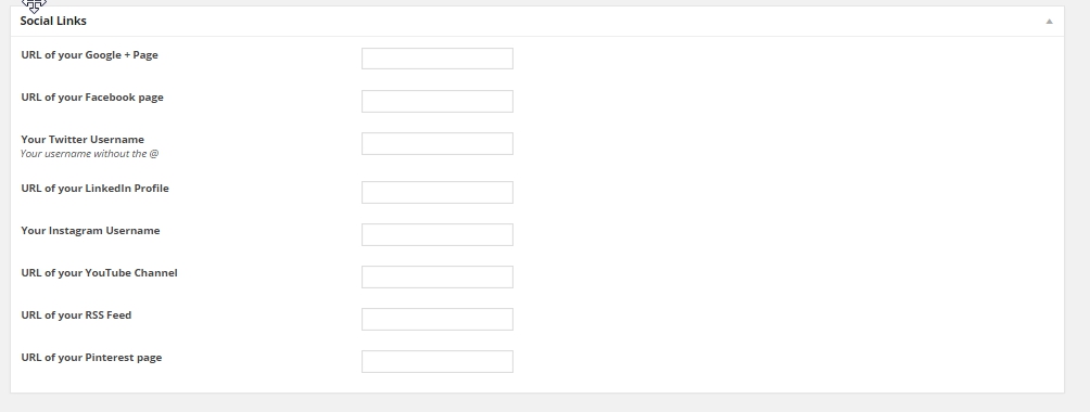 Add the social links that will show in the premium listings.