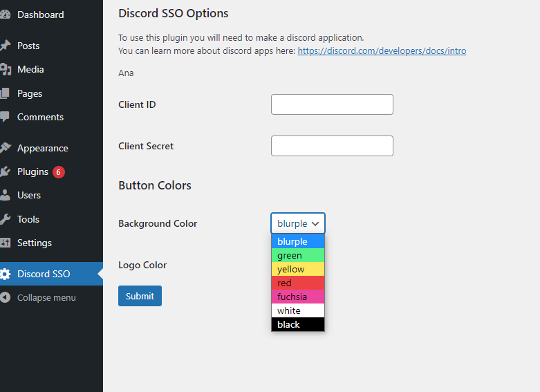 Button Background Colors.