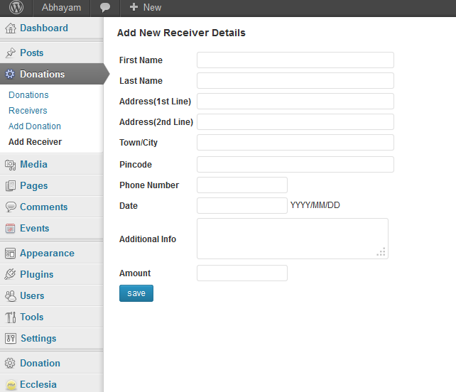 Add Beneficiaries info