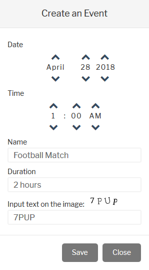 Create Event Form