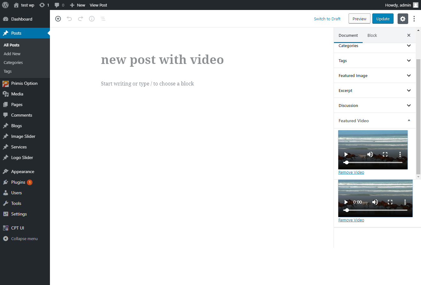 Video uploaded screenshot.