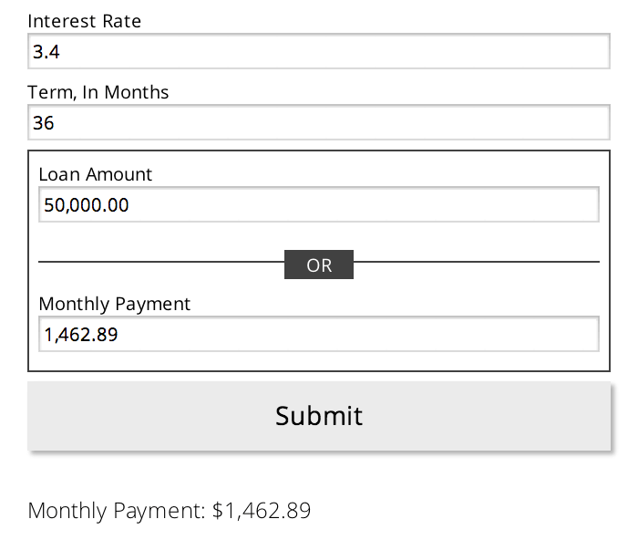 Press enter. The empty field will be populated, and a total will appear below the form.