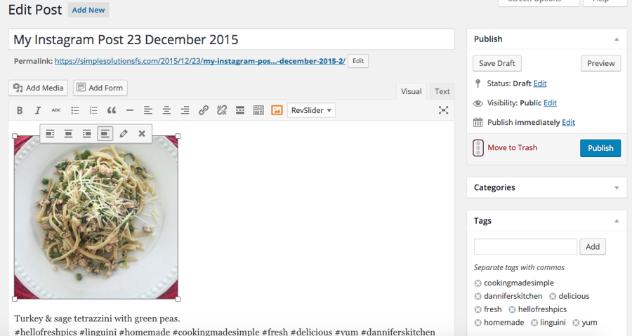 Use Wordpress to edit and publish the post. You can edit the title, permalink and featured image.