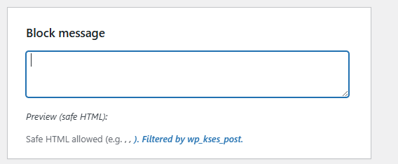 Manage block message