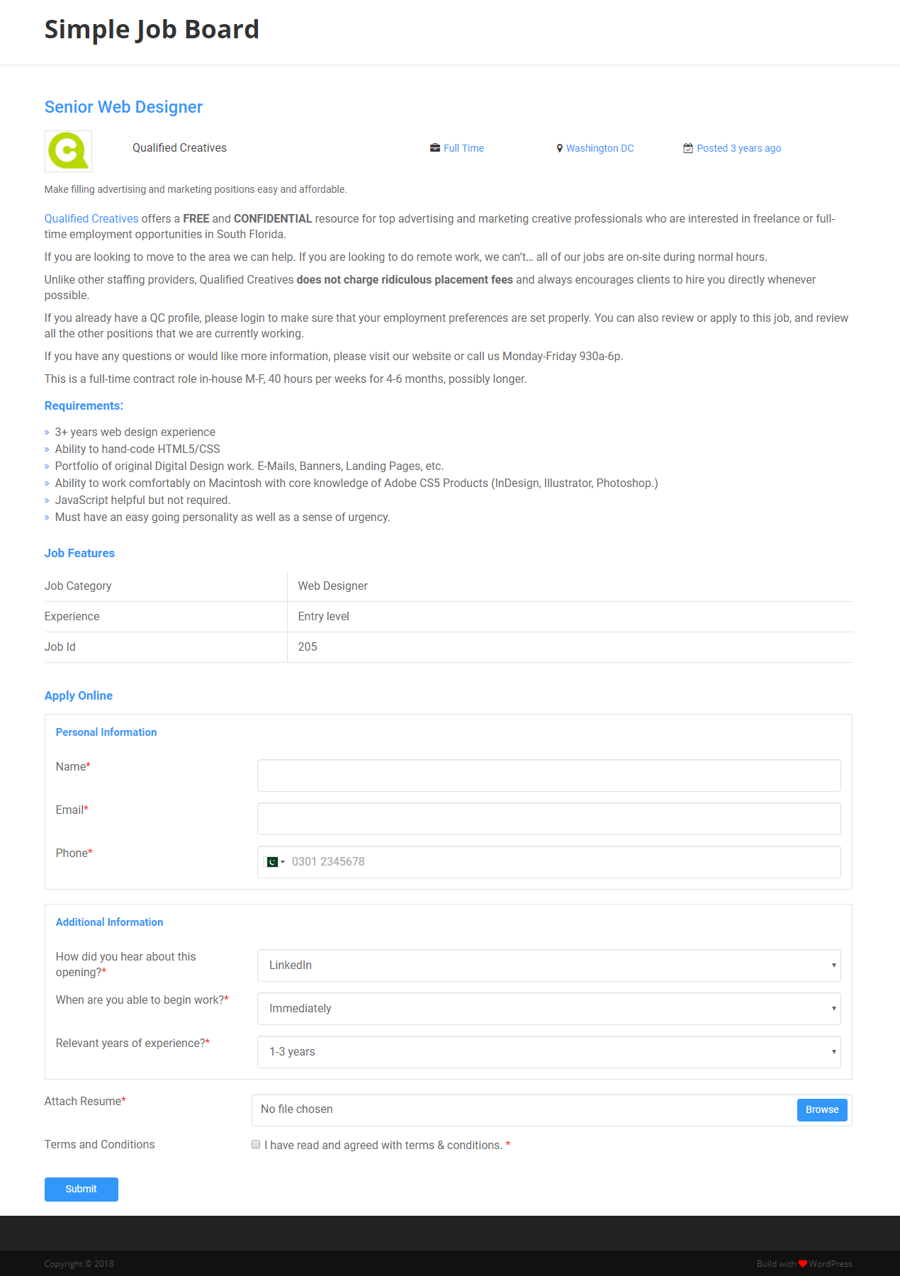 **Job Features** - Allow your users to add their own set of features to a job listing or a single job post.